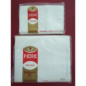 Pacific Truth Muslin Balanced Flat Sheet NOS Double 100% Cotton 2 Pillow Cases